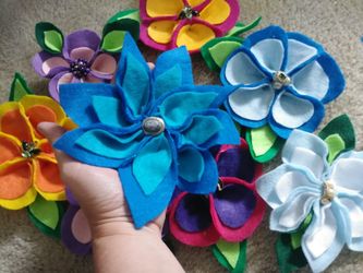 HUGE FELT FLOWERS WITH JEWELS