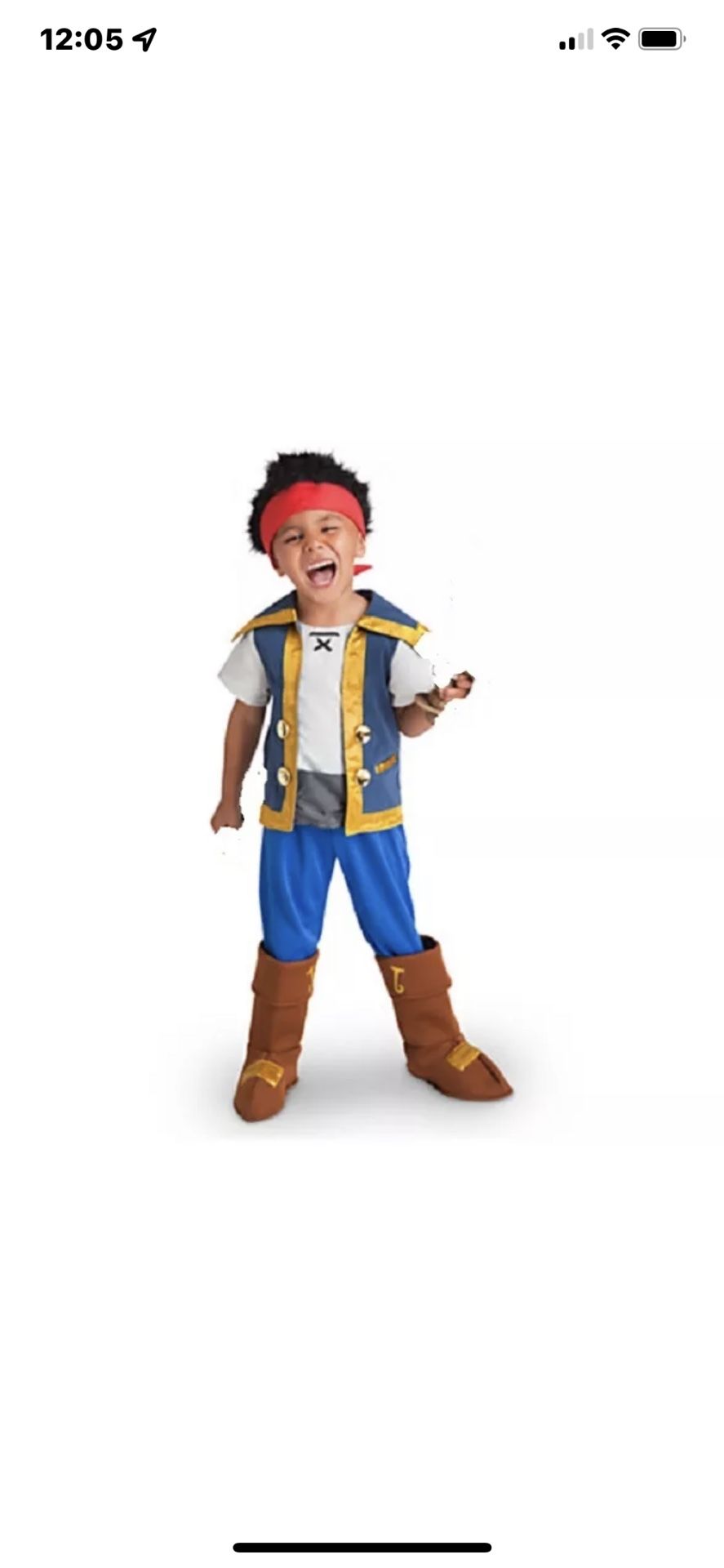 DISNEY VINTAGE JAKE PIRATE COSTUME 7 8