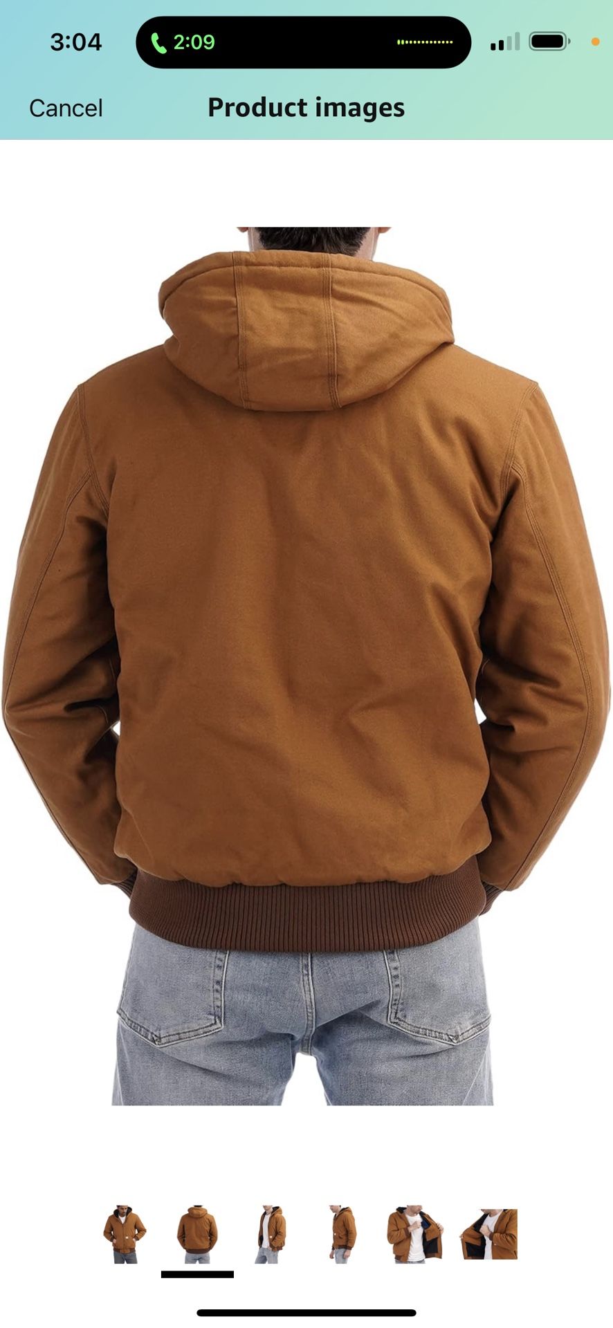 TUAOVA XXL - Men's Loose Fit Quilted Flannel Lined Workwear Waterproof Active Jacket Hooded Work Coat