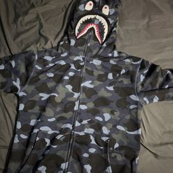 Blue Camo Bape Zip Up Hoodie