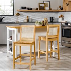 Beckwith 24'' Solid Wood Counter Stool Light Wood Bar Stool