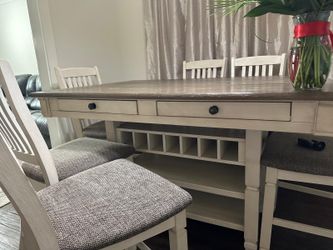 Bolanburg Counter Height Dining Table and 8 Barstools