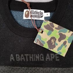 BAPE A Bathing Ape Relaxed Fit Football Knit Wool Sweater