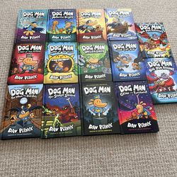DAV Pilkey Dog Man Lot of 14 hardcover Books