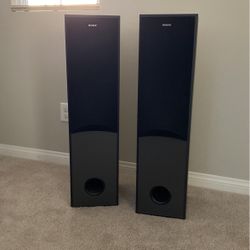 (2) Sony Stereo Speaker Towers (3 Speakers In Each Tower)