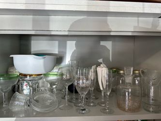 Large Kitchen Cabinet Cleanout Bundle – Glassware, Dishes, Mugs & Entertaining Set