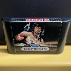 Rambo Ill for Sega Genesis video game console system and John Three 3 cartridge Cart