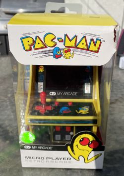 My Arcade Micro Player Mini Arcade Machine: Pac-Man Video Game, Fully Playable, 6.75 Inch Collectible, Color Display, Speaker, Volume Buttons, Headpho