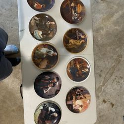 9 Norman Rockwell Plates