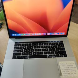 MacBook Pro 2017 15" Touch Bar Retina Intel Core i7-7th , 16gb Ram, 1TB SSD, Radeon Pro 560 4GB Graphics , macOS Ventura, Microsoft Office, 