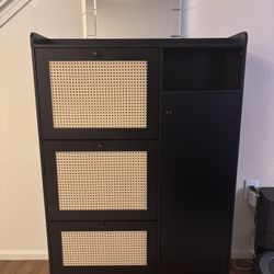 Decorative Rattan Shoe Cabinet 