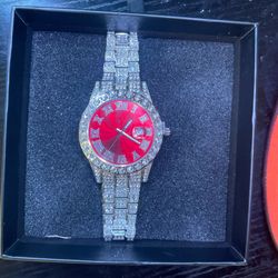 Ruby Presidential Iced Out Watch