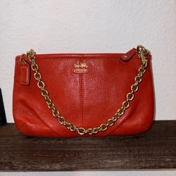 Coach Madison leather chain wristlet bag