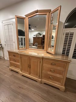 Bernhardt Dresser with Tri-Fold Mirror