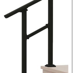 Metal Hand Rails for Outdoor Steps,2 Step Stair Handrail & Indoor Stair Railing Kit，Metty Metal Railings for Outdoor Steps and Hand Rails for Se