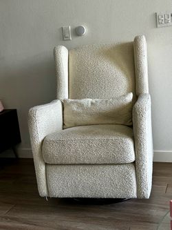 Recliner plush ivory color stylish
