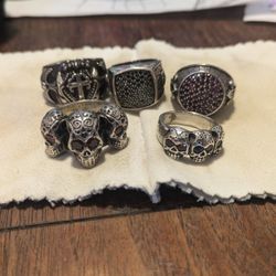 King Baby, Sterling Silver , Heavy Designer .925 Sterling And Jem Stone Rings