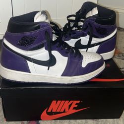 Size 9 - Jordan 1 Retro OG High Court Purple 2.0