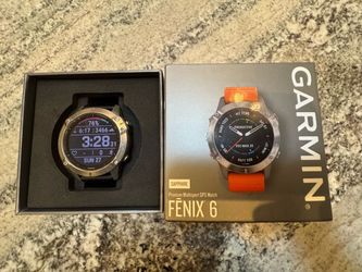 Garmin Fenix 6 Sapphire Titanium 47mm Multisport GPS Watch w/ Box & Charger
