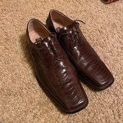 Stacy Adams Brown Snake Skin Dress Shoes Size 9