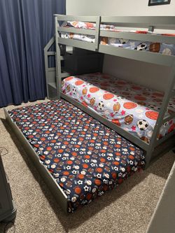 TWIN OVER TWIN BED WITH TRUNDLE
