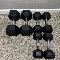 Rubber Hex Dumbbell Set