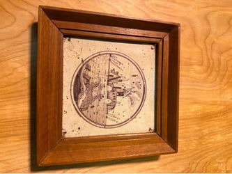 Antique 18th Century Framed Dutch Delft Tile Landscape Scene