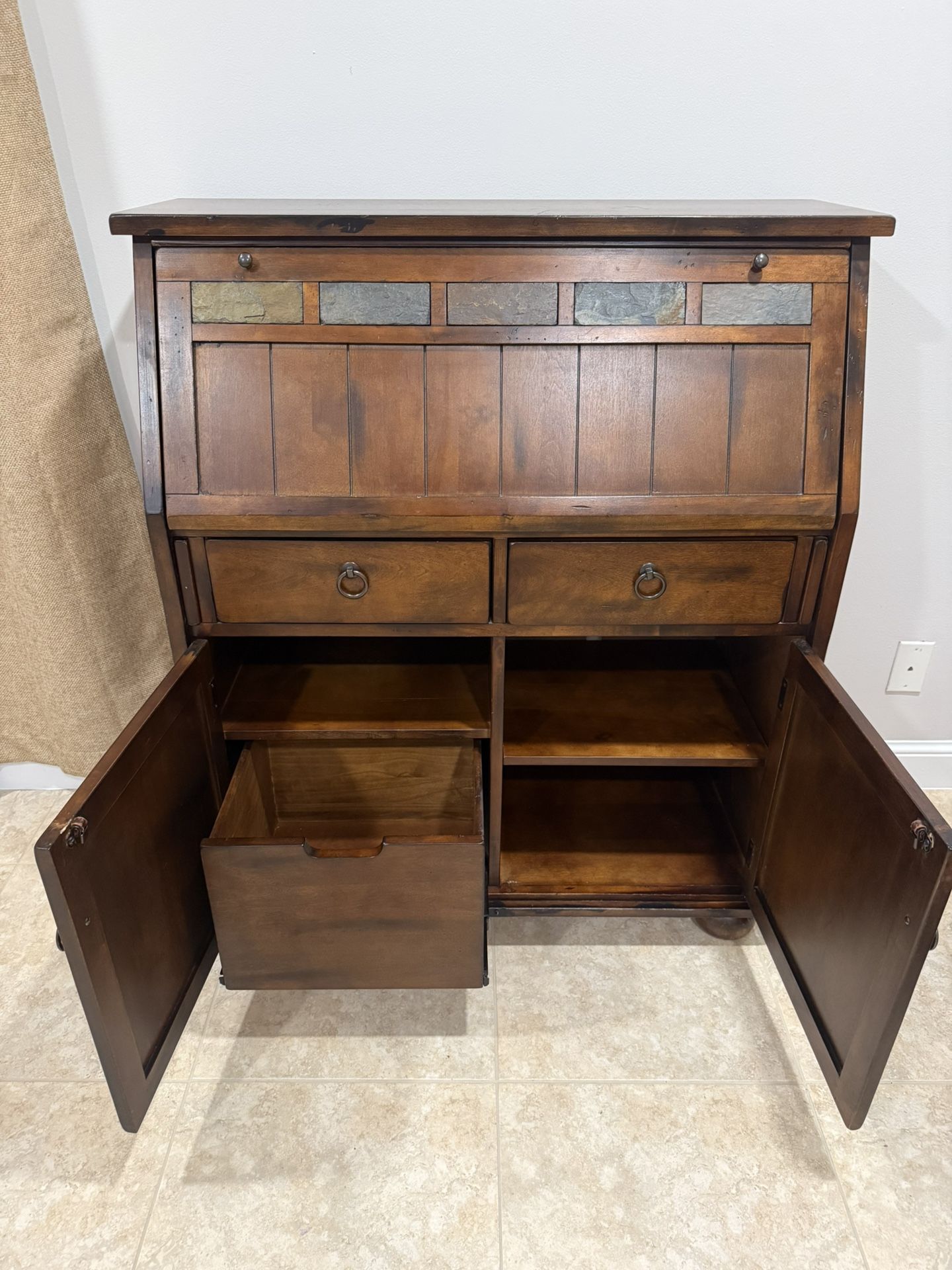 Solid Wood Secretary Desk