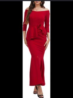 Elegant Formal Mermaid Maxi Dress Off Shoulder Long Sleeve Wedding Split Evening Gown Prom Cocktail Party Dresses