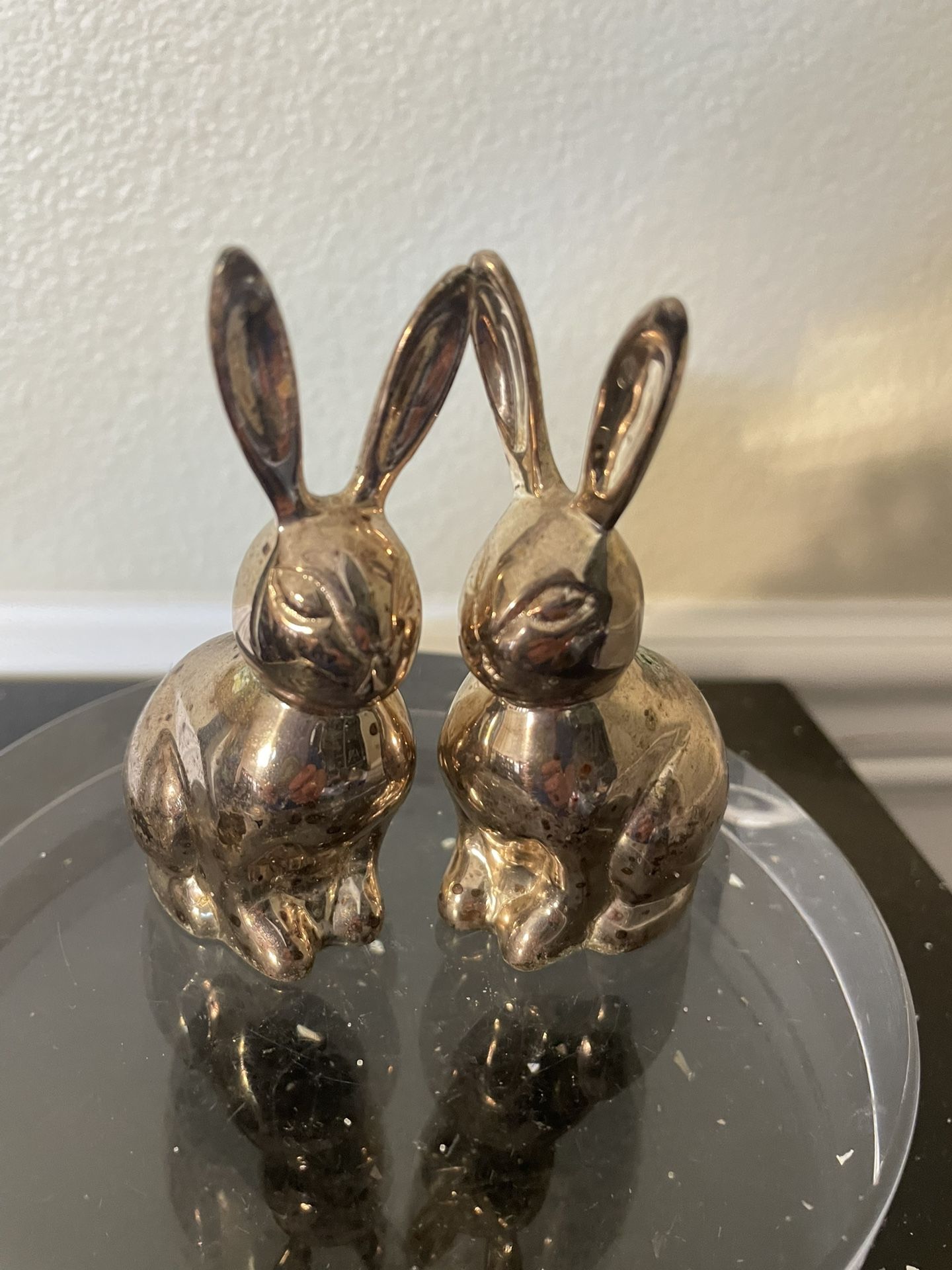 Silver Plate Rabbit Salt and Pepper Shakers