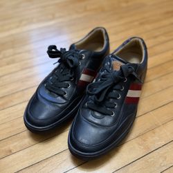 Bally Oriano Men's Black Leather Red Sneaker (MSRP $560) Sz. 11