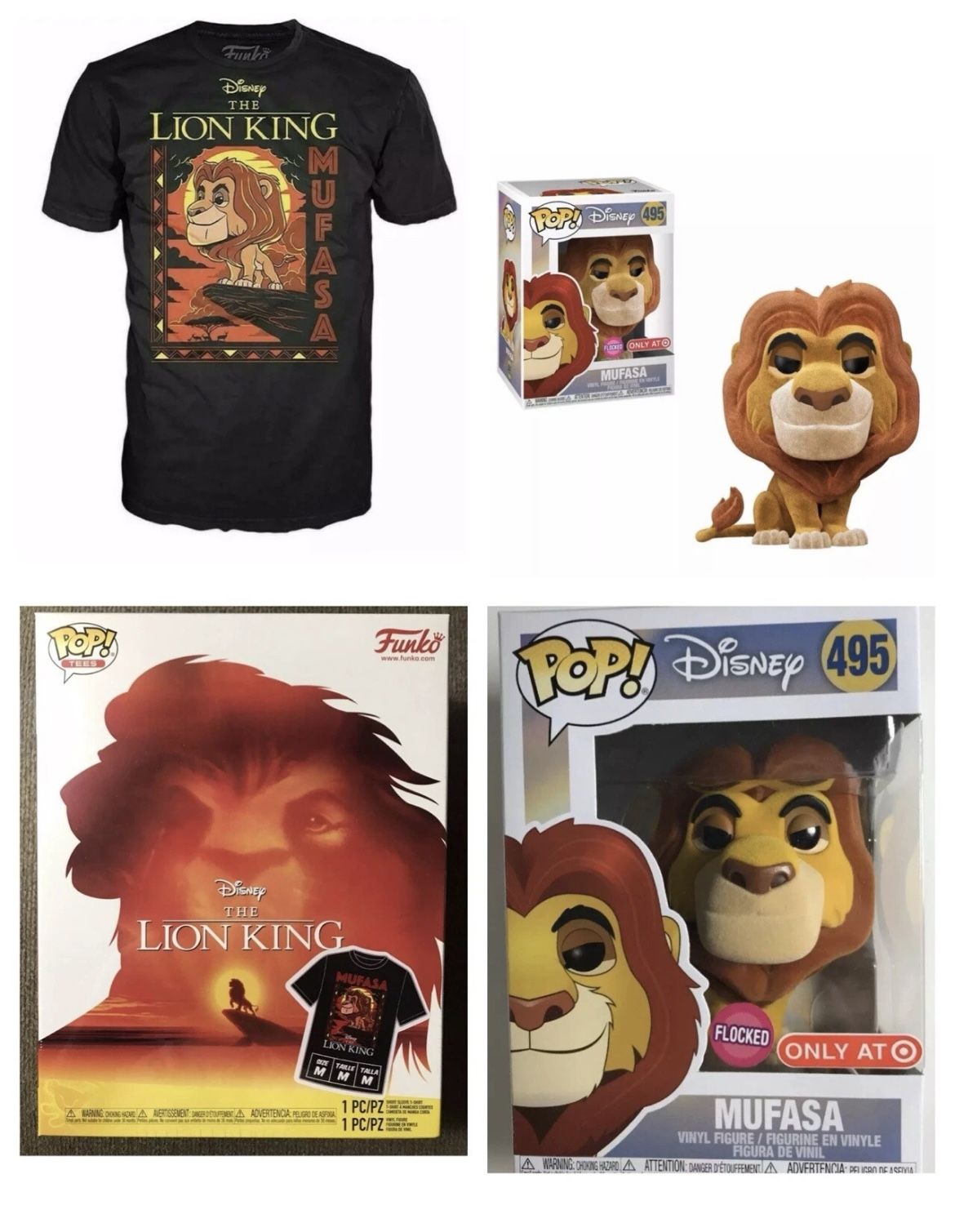TARGET EXCLUSIVE THE LION KING MUFASA FUNKO POP & T SHIRT SIZES M,L & XL