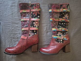 Leather Women's Boots Size 7, Wore 1 Time.