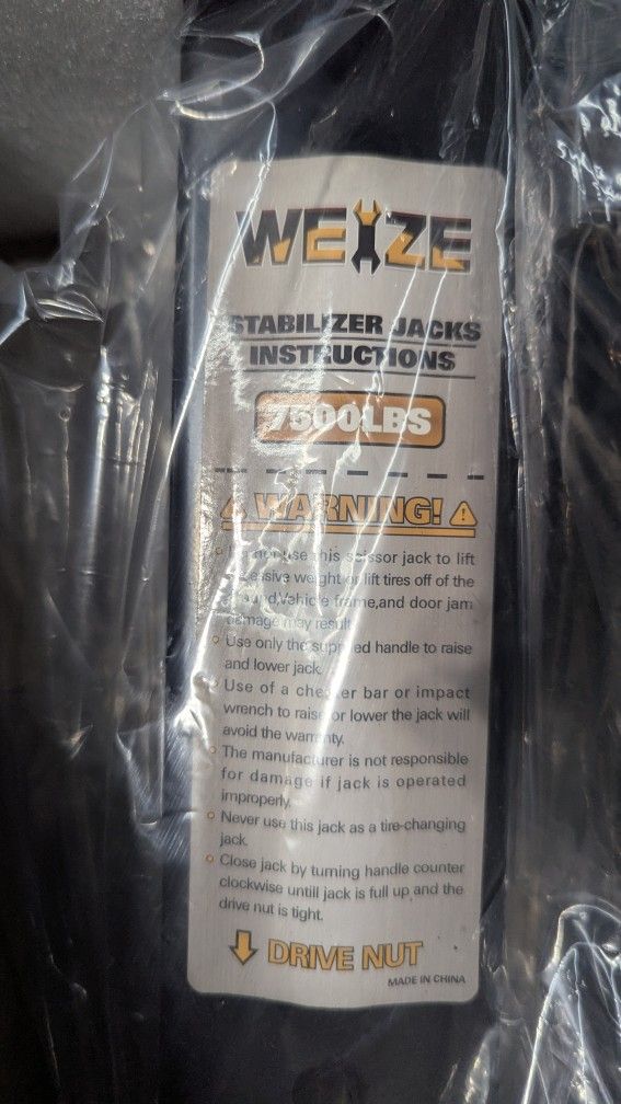 WEIZE Camper RV Trailer Stabilizer Leveling Scissor Jacks 7500lbs - Set of 2