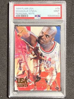1994 FLAIR USA #79 SHAQUILLE SHAQ O'NEAL MAGIC HOF PERSONAL NOTE PSA 9 MINT