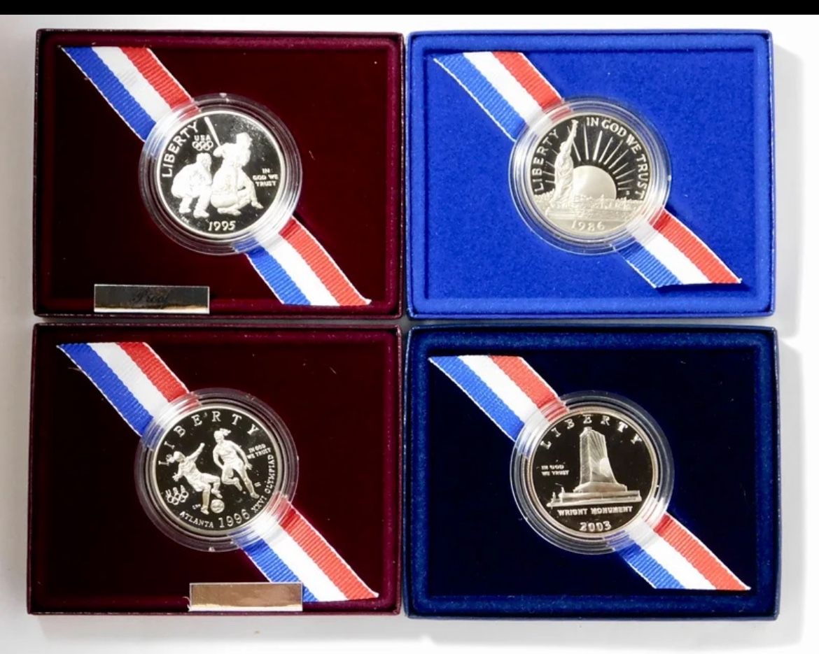 4 - Assorted U.S. Mint Commemorative Half Dollars .Orig. U.S. Mint Pkg /COA