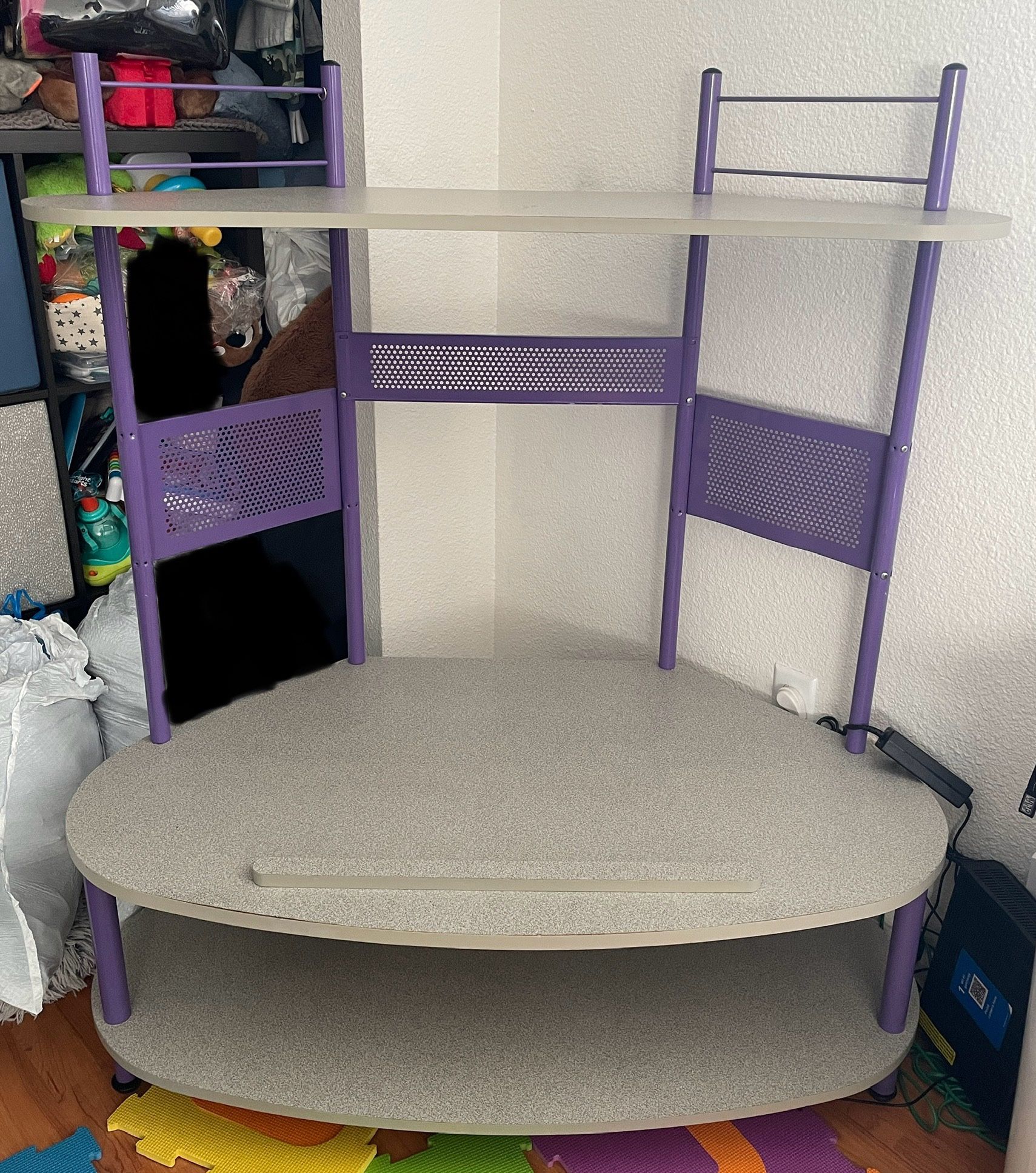 Gray And Purple TV stand 