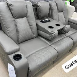 $10 Down Payment Total $1833 Ashley Reclining Sofa and Loveseat Living Room Set Mancin