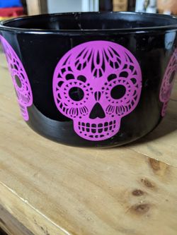 Sugar Skull 🍬💀 Glass Bowl Dish 5 1/2" Diameter 3" High