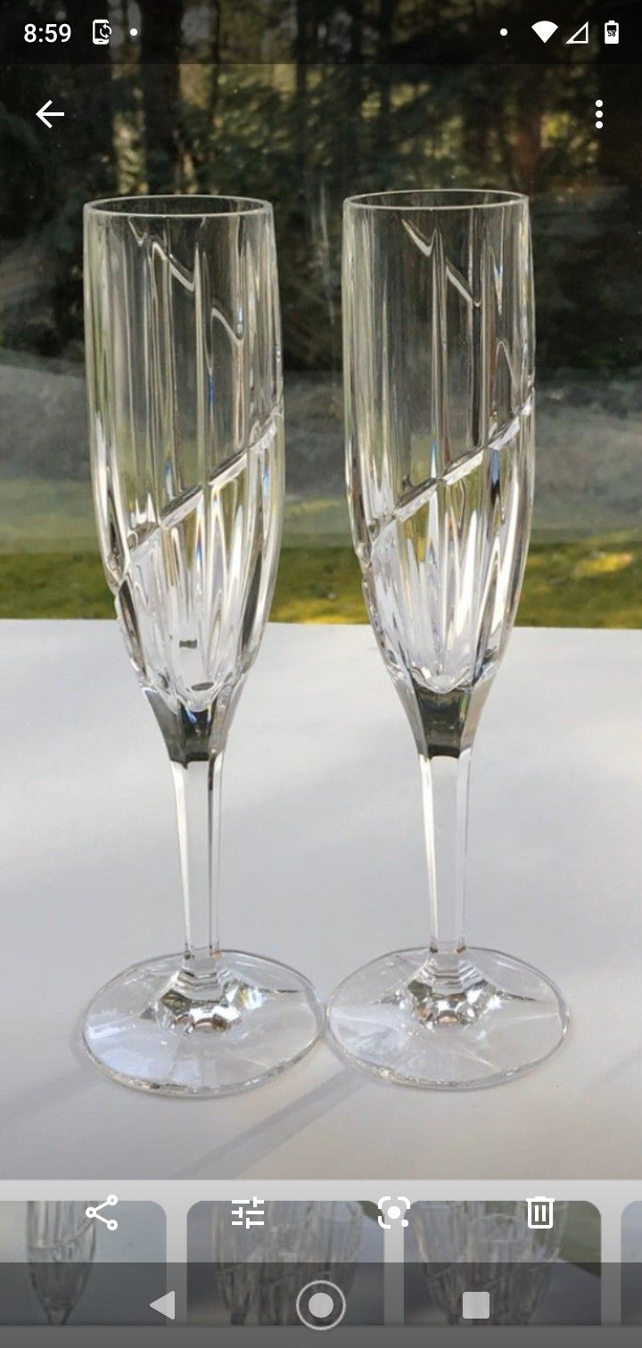 Mikasa Arctic Lights and Uptown Champagne flutes