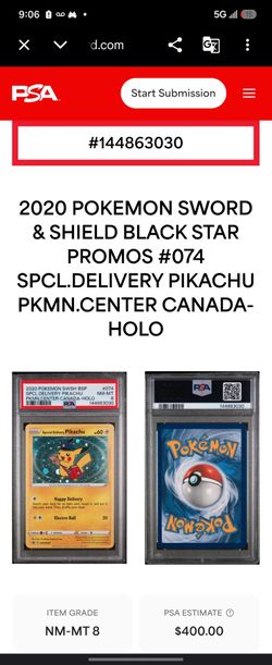 Pokémon Special delivery Pikachu PSA 8 $360