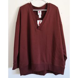 NWT Champion Maroon Pullover V-Neck Sweatshirt - Size XXL