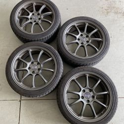Set of 4 Wheels (Enkei PF09 - 18x7.5 5x112) & Tires (Nitto Motivo 365 - 225/40R18) $400