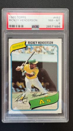 PSA 9 Rickey Henderson rookie card 1980 Topps (firm, pick up in 92119)