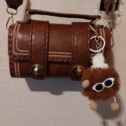 Beautiful Hand Stitched Faux Leather Crossbody Purse