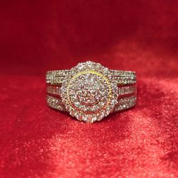10k Yellow Gold Diamond Round Cut Ring 1.17 ctw