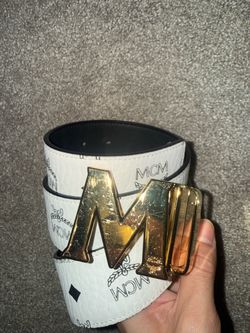 MCM REVERSABLE BELT BLACK AND WHITE