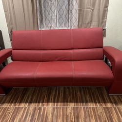 Red leather Couches 