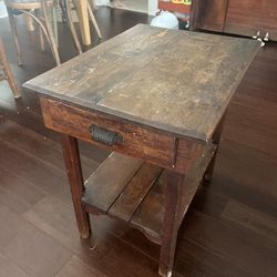 Primitive Little Table with Drawer and lower shelf