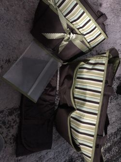 Diaper bag /bottle bag changing pad and clear bag